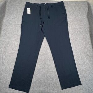 Kiabi Linen Blend Pants Mens US 44 (Fits as 42x30) Navy Drawstring Chino NEW